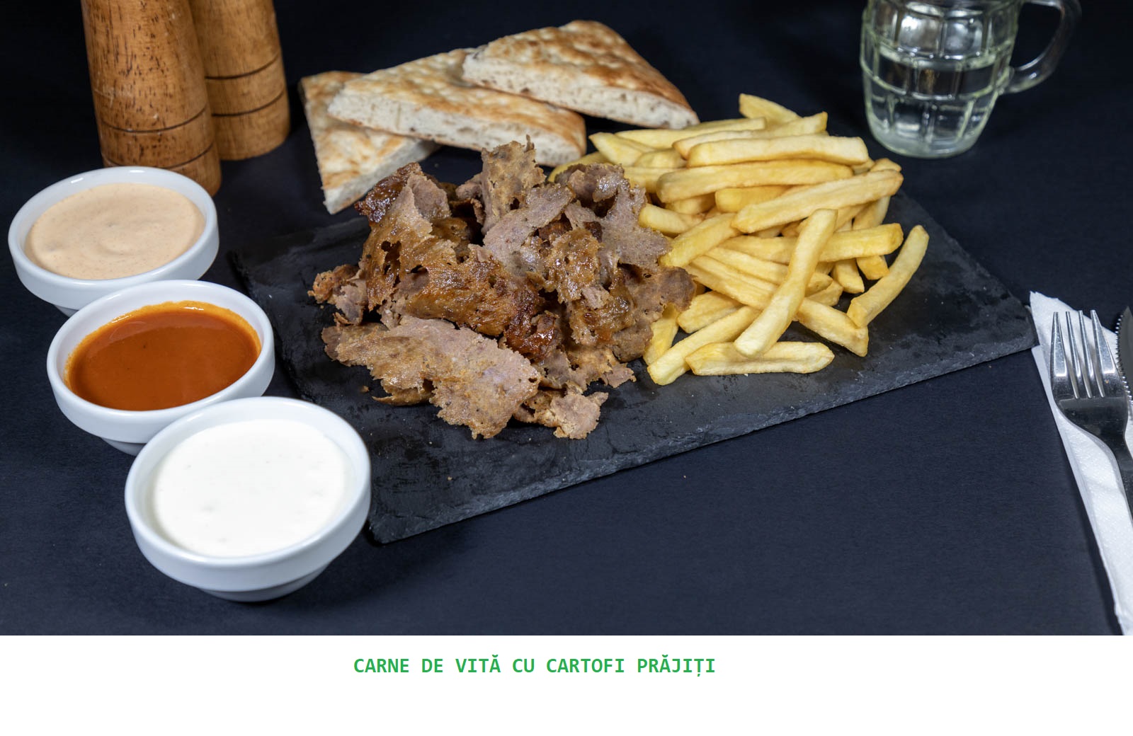 Carne de kebab de vita/pui/mixt cu cartofi (400g)